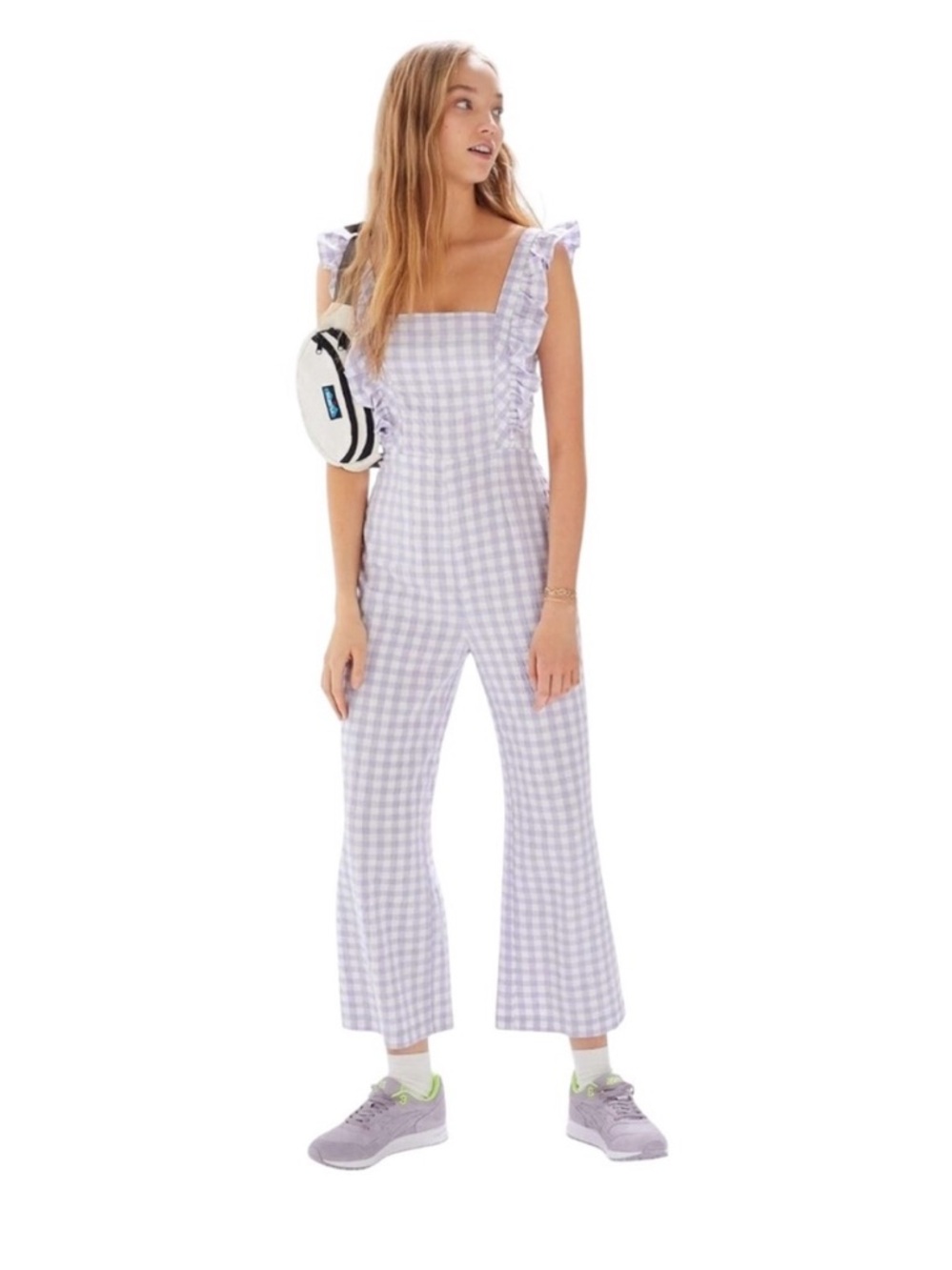 Urban Outfitters Gingham Ruffle jumpsuit